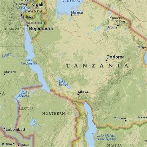 Map Of The African Great Lakes Lake Victoria Lake Tanganyika And