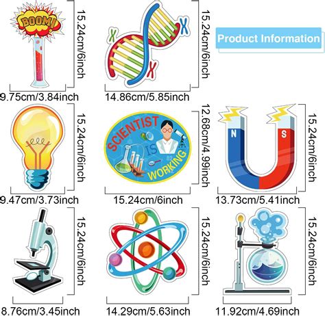 Buy 48 Pieces Science Bulletin Board Sets Laminated Science Cutouts Lab Cutouts Science Theme