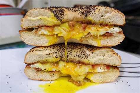 [homemade] Bacon Egg And Cheese Bagel R Food