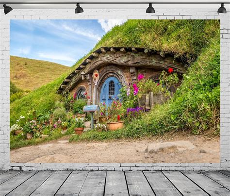 CORFOTO 7x5ft Fabric Hobbit House Backdrop For Photography Country