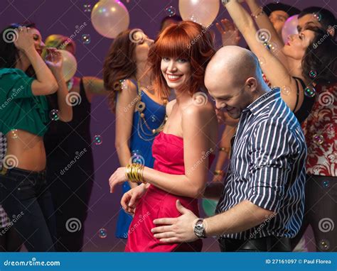 Sexy Couple Dancing Flirting In Night Club Royalty Free Stock Image