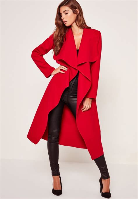 Missguided Oversized Waterfall Duster Coat Red Duster Dress Duster Jacket Red Jacket