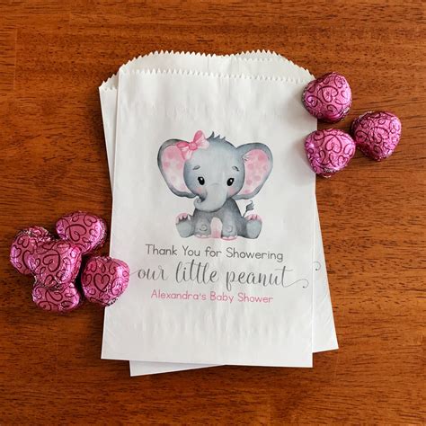 Elephant Baby Shower Favor Bags Little Peanut Baby Shower Treat Bags