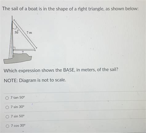 Solved The Sail Of A Boat Is In The Shape Of A Right Triangle As