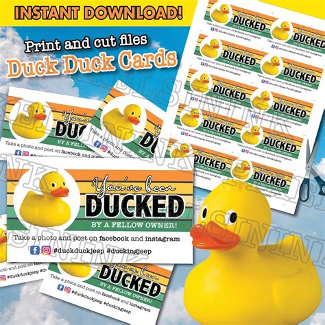 Youve Been Ducked Tags Instant Printable Pdf Duck Duck Tags X Instant