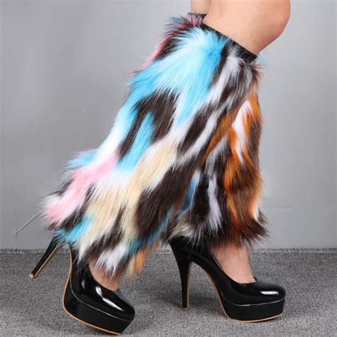 Japanese Anime Female Leg Warmers Faux Fur Boot Covers