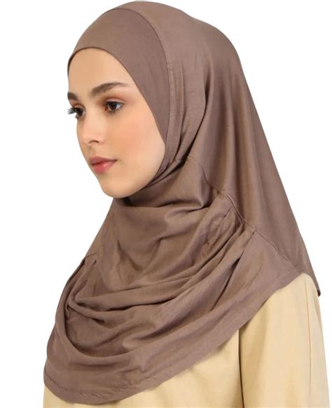 Prien Plain Ready To Wear Hijab For Women Muslim Instant Turbans Soft