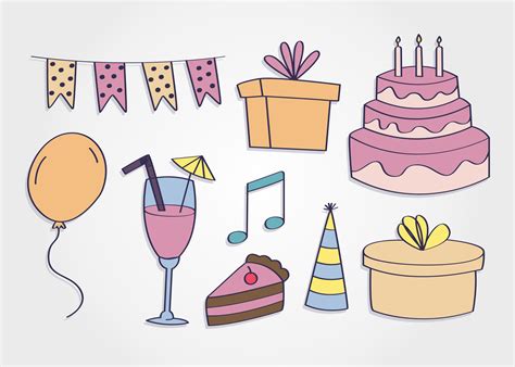 Birthday Party Elements Vector 181279 Vector Art At Vecteezy