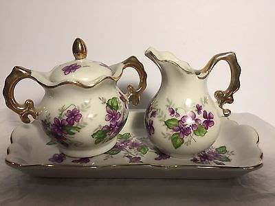 VINTAGE JAPANESE PORCELAIN TEA SET CREAMER SUGAR BOWL WITH LID