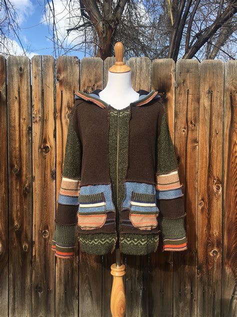 Upcycled Sweater Hoodie Recycled Sweaters Refashioned Hoodie Upcycled