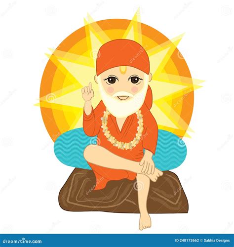 sai baba ji cute indian god sai baba ji illustration stock illustration