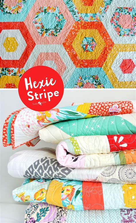 The Hexie Stripe Quilt Is My Favorite Pattern For Summer So Bold And Exciting Quilting