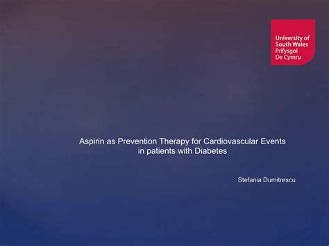 Aspirin As Prevention Therapy For Cardiovascular Events In Patients