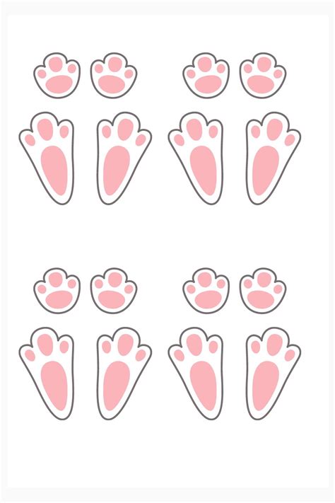 Printable Bunny Footprints - Printable Word Searches - Clip Art Library