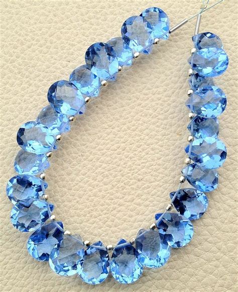 Inch Full Strand Tanzanite Blue Quartz Faceted Cut Pear Shape