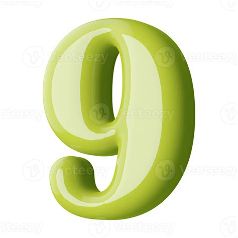 Green 3D Number 9 46646650 PNG