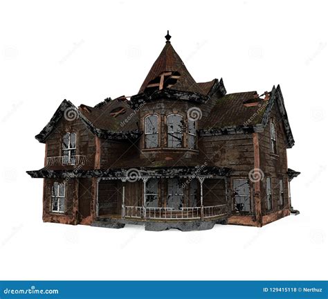 Haunted House Isolated Stock Illustration Illustration Of October