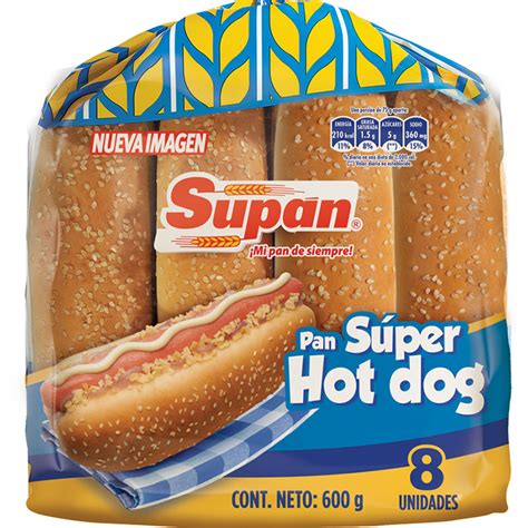 Pr Pan Hot Dog Súper Supán 8 Unidades 600g