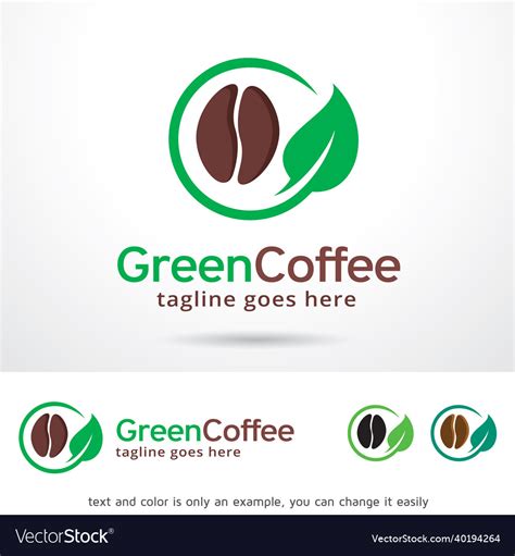 Green Coffee Logo Template Royalty Free Vector Image