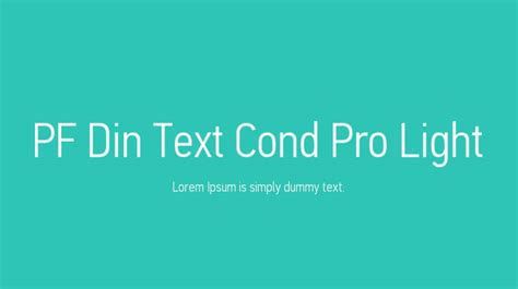 Pf Din Text Cond Pro Light Font Download Free For Desktop And Webfont