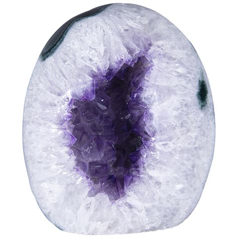 Amethyst Cluster With White Quartz And Green Celadonite Crystals For