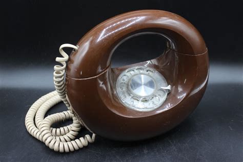 Western Electric Sculptura Chocolate Brown Retro Mod Geometric Rotary