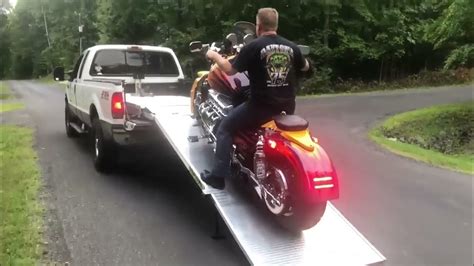 How To Load Motorcycle Into Pickup Truck Youtube