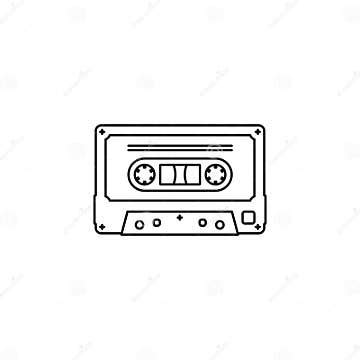 Cassette Tape Outline Icon. Stock Illustration - Illustration of record ...