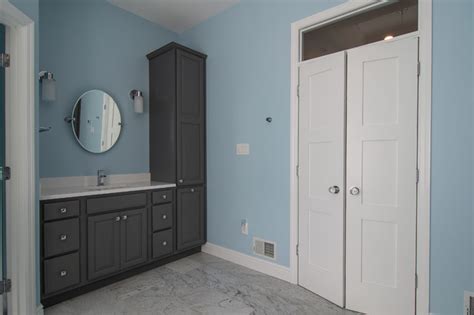 His And Her Master Suite In A Deep Gray Painted Finish Complete With