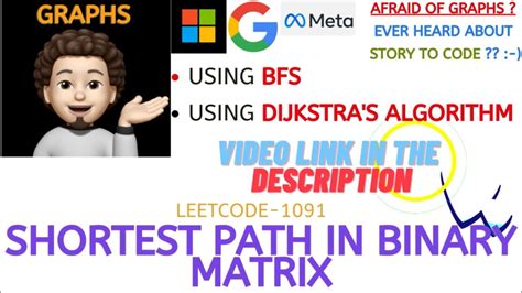 Shortest Path In Binary Matrix Bfs Dijkstra S Google Amazon