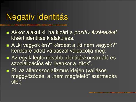 PPT Identitás és élettörténet PowerPoint Presentation free download