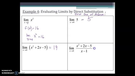 Hpc Part Finding A Limit Via Direct Substitution Youtube