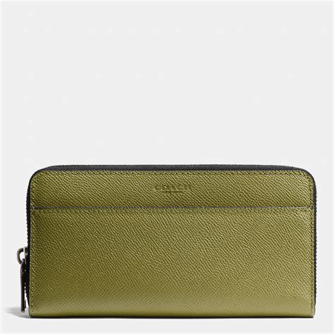 Coach Accordion Wallet In Crossgrain Leather In Green For Men Moss Lyst