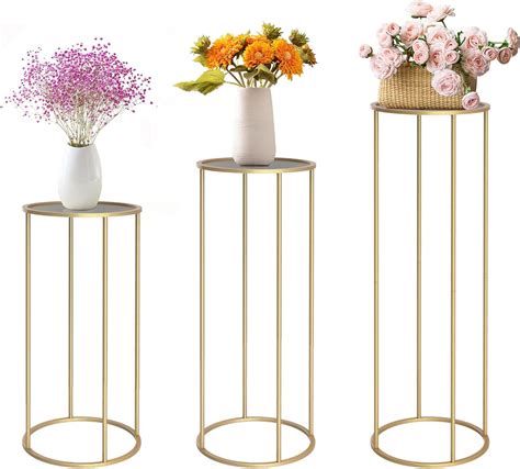 Amazon Chamvis Gold Metal Plant Stand Pcs Tall Cylinder