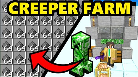 Easy Afk Creeper Farm Tutorial How To Build The Simplest And Most