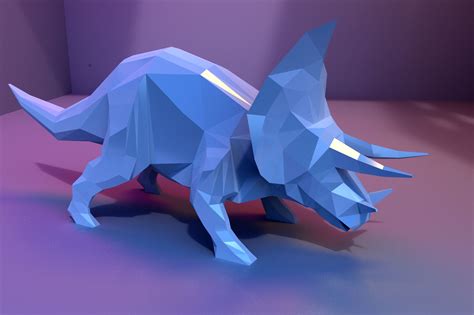 Triceratops De Baja Poli Modelo D Ds Blend Fbx Unknown Stl