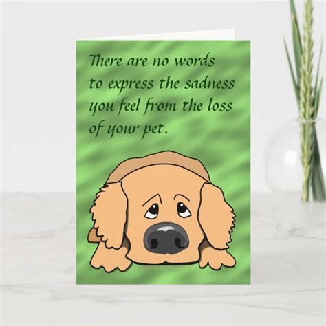 Sad Dog Cartoon Pet Sympathy Card for Loss of Pet | Zazzle.com.au