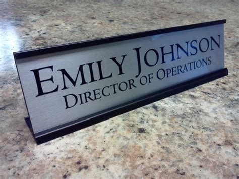 Personalized Desk Name Plate Nameplate Silver With Black Metal | Etsy | Personalized desk name ...