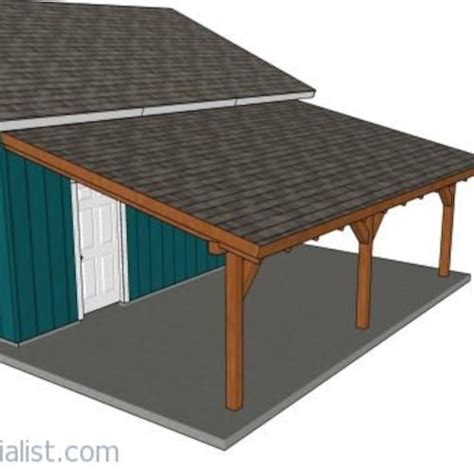 12x24 Attached Lean To Carport Plans Etsy Carport Plans Patio Plans Lean To Carport