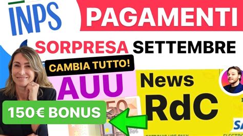 Ultimora Inps🔴sorpresa Pagamenti💶nuovo Bonus 150€80€ Auu Cambia Tutto Youtube