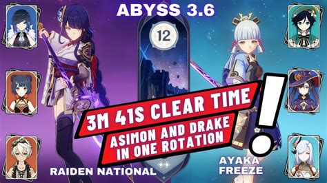 Raiden National Ayaka Freeze Spiral Abyss Genshin Impact Youtube