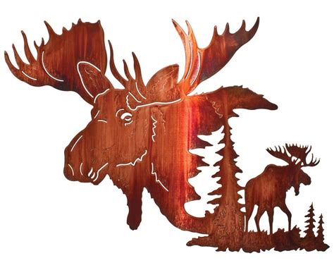 North Woods Moose Montage Metal Wall Hanging Moose Wall Art Moose