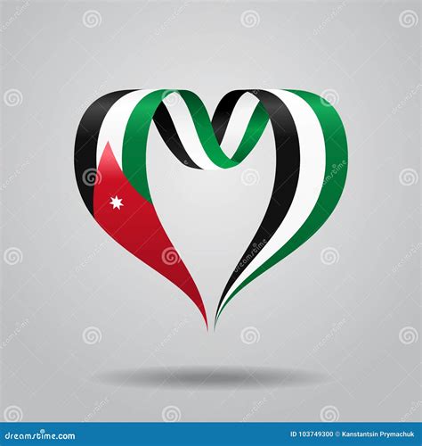 Jordanian Flag Heart Shaped Ribbon Vector Illustration Stock Vector Illustration Of Creative