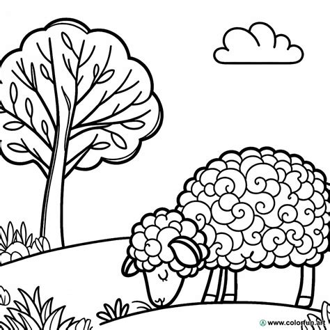 Sheep Grazing Coloring Page Download Or Print For Free