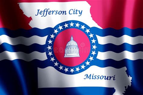 Missouri Colorful Waving And Closeup Flag Illustration Stock