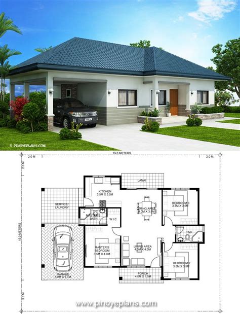 Splendid Three Bedroom Bungalow House Plan Bungalow House Plans