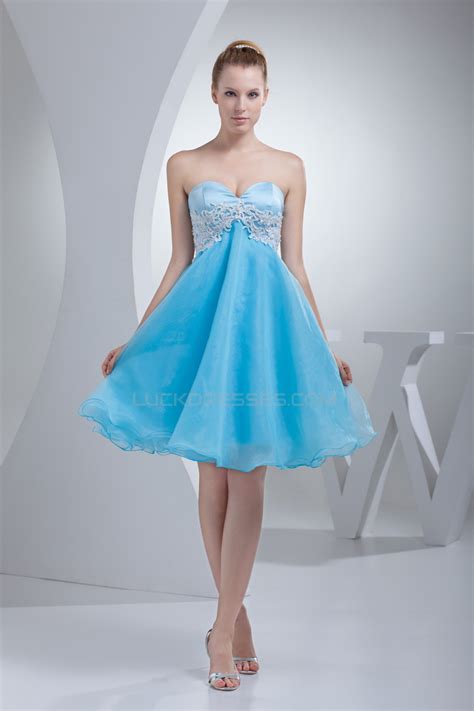 A Line Sweetheart Beading Sleeveless Knee Length Prom Formal Evening