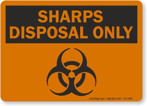 Sharps Disposal Only Sign SKU S2 4305