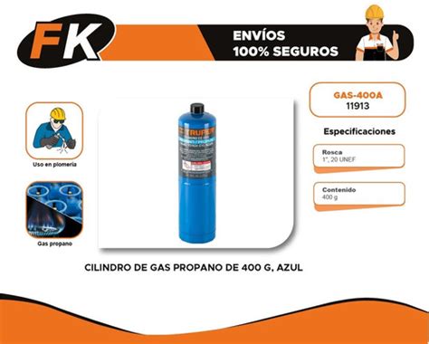 Cilindro De Gas Propano De 400 G Azul Truper 11913 Fk Ferrekasa