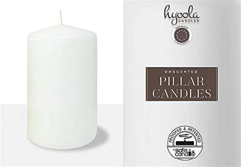 Hyoola 3 X 5 Inch Unscented Dripless Pillar Candles White Color 6 Pack